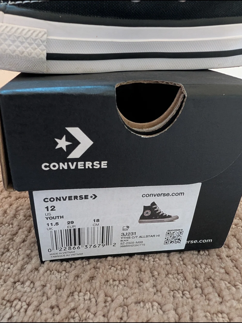 Converse Chuck Taylor All Star High Top Sneakers - Black/White 12K